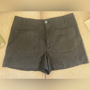Maeve Colette  High Waist Black linen Women's Shorts